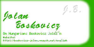 jolan boskovicz business card